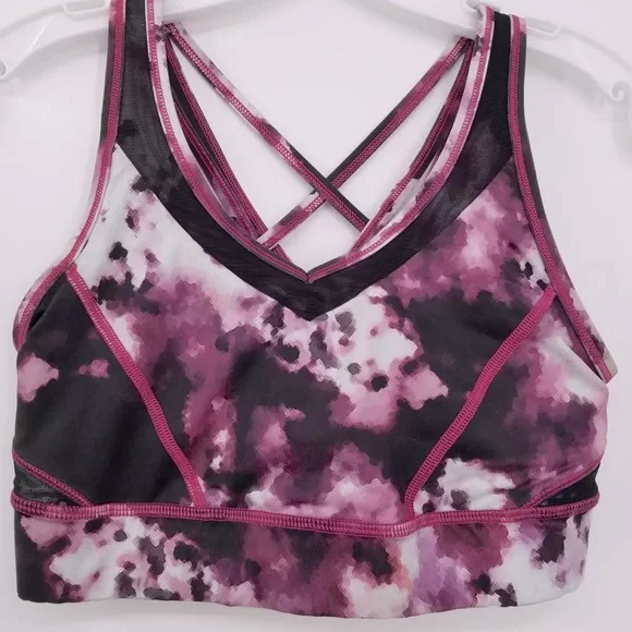 [Lululemon] Strap It Like It's Hot Blooming Pixie Raspberry/Black Sports Bra 6 - Picture 6 of 11